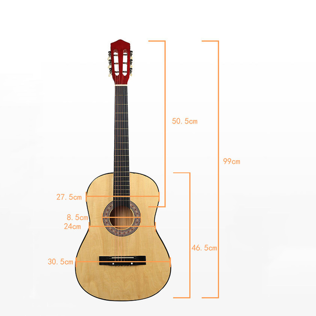 Gitara akustyczna początkującego 38 Cal z pokrowcem, paskiem, tunerem i stalowymi strunami - instrument muzyczny - Wianko - 4