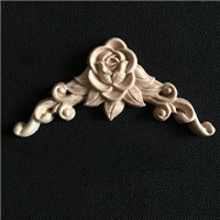 Dekoracyjne rzeźbione naklejki Rose Floral drewno do ramki obrazu - Wianko - 3