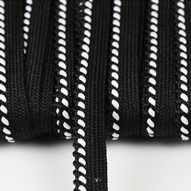 Pleciony przewód rurowy z koronki Ombre, 5 jardów, 10mm, czarny biały - Wianko - 3