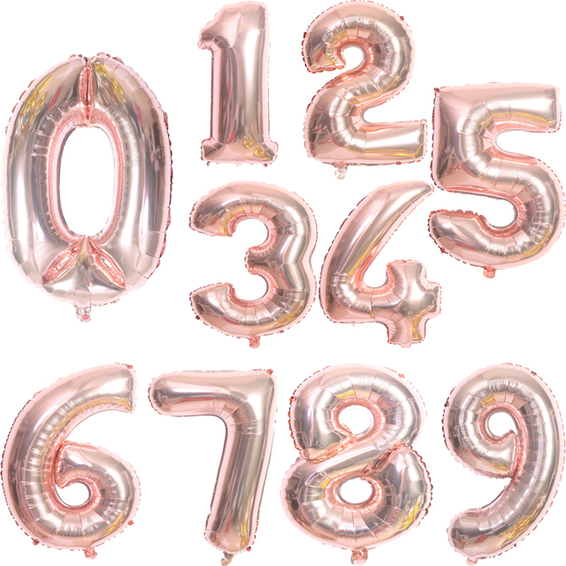 Duże cyfry z balonów foliowych w kolorach Gradient Rose czerwony, złoty i srebrny - 1 sztuka (0, 1, 2, 3, 4, 5, 6, 7, 8, 9) - dekoracja na 18. urodziny, przyjęcie ślubne - Wianko - 2