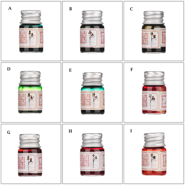 Portfelowe 24-kolorowe farby akwarelowe w butelkach 5 ml z brokatem kaligrafii do wiecznego pióra - Wianko - 17