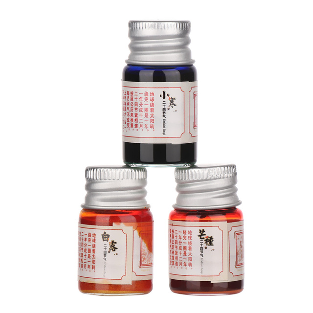 Portfelowe 24-kolorowe farby akwarelowe w butelkach 5 ml z brokatem kaligrafii do wiecznego pióra - Wianko - 5