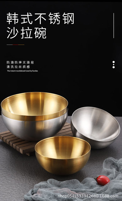 Miska zupy ryżu koreańska z stali nierdzewnej miedzi, złota - Wianko - 1