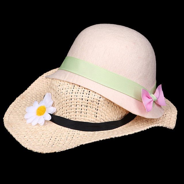 Lalki dziewczynki 18 Cal z kapeluszem słomkowym na lato - pasują do lalki chłopca 43cm, z łukiem - prezentowa stylizacja na lato - Wianko - 2