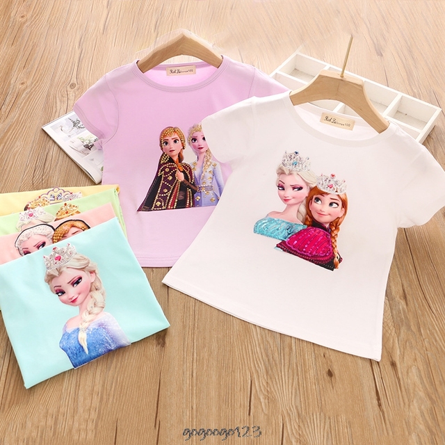 Koszulka dziecięca Disney Frozen Elsa - krótki rękaw, długi rękaw - bawełniana - Wianko - 7