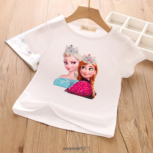 Koszulka dziecięca Disney Frozen Elsa - krótki rękaw, długi rękaw - bawełniana - Wianko - 8