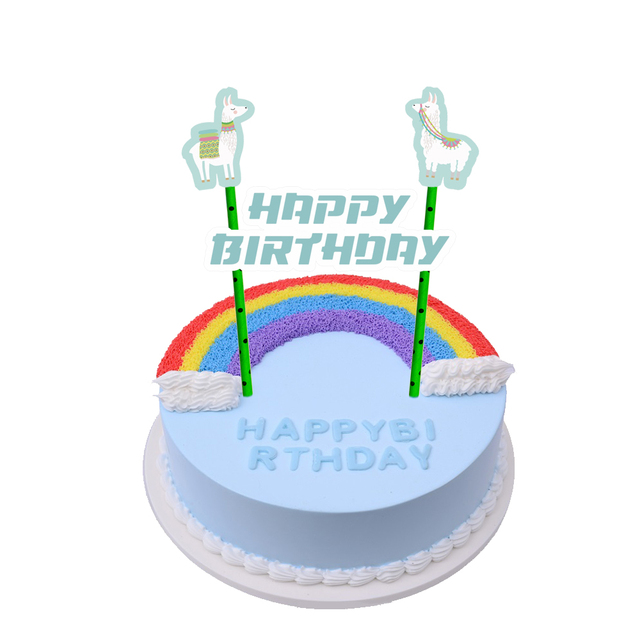 Zestaw dekoracji na tort dla dzieci – motyw lama Alpaca – idealne na przyjęcie urodzinowe i baby shower – akcesoria do pieczenia ciasta - Wianko - 1