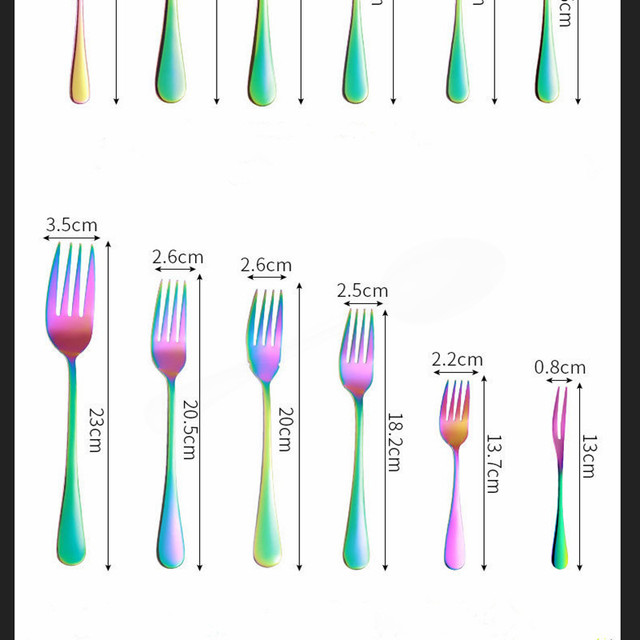 Kompletny zestaw stołowy Rainbow ze stali nierdzewnej - łyżka, nóż, widelec, zastawa stołowa - Wianko - 8