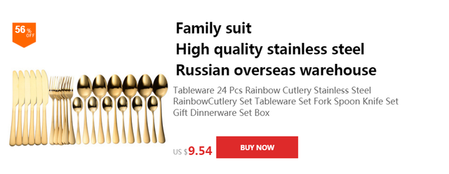 Kompletny zestaw stołowy Rainbow ze stali nierdzewnej - łyżka, nóż, widelec, zastawa stołowa - Wianko - 3