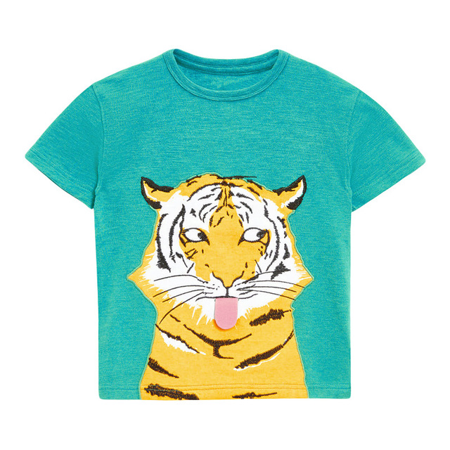Koszulka dla chłopców 'Little Maven' lato 2021 z grafiką tygrysa, rozmiar 2-7 lat, marki CottonB, 100% bawełna - Wianko - 14