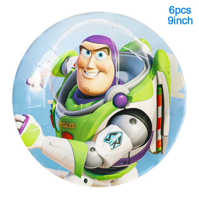 Jednorazowe serwetki Cartoon Disney Toy Story, talerze, puchar, słomki, balon, prezent, torba - dekoracja urodzinowa i na Baby Shower - Wianko - 3