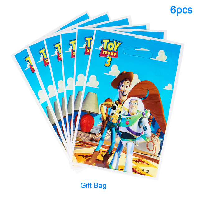 Jednorazowe serwetki Cartoon Disney Toy Story, talerze, puchar, słomki, balon, prezent, torba - dekoracja urodzinowa i na Baby Shower - Wianko - 10