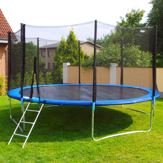 Duża kryta trampolina ochronna z siatką dla dzieci i dorosłych - skoki na odkrytych ćwiczeniach łóżkowych - Wianko - 5