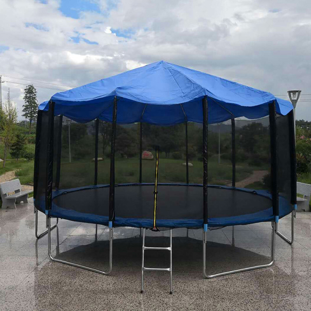 Duża kryta trampolina ochronna z siatką dla dzieci i dorosłych - skoki na odkrytych ćwiczeniach łóżkowych - Wianko - 8