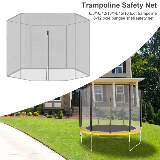 Duża kryta trampolina ochronna z siatką dla dzieci i dorosłych - skoki na odkrytych ćwiczeniach łóżkowych - Wianko - 2