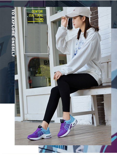 CINESDD damskie buty do biegania sportowe, wygodne i wentylowane, rozmiar 36-42, gumowa podeszwa - Wianko - 4