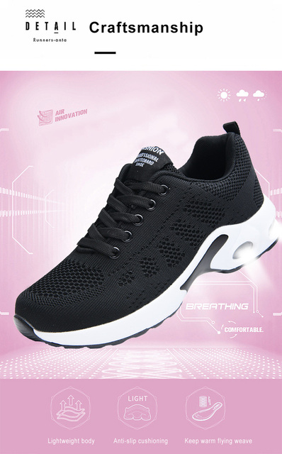 CINESDD damskie buty do biegania sportowe, wygodne i wentylowane, rozmiar 36-42, gumowa podeszwa - Wianko - 5