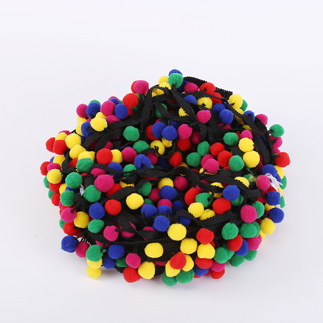 Kolorowa koronka Pom Pom Fluff - 2 jardy, piłka wstążka perła, akcesoria rękodzieła DIY - Wianko - 11