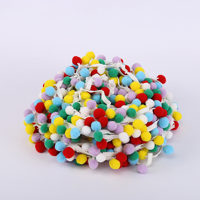Kolorowa koronka Pom Pom Fluff - 2 jardy, piłka wstążka perła, akcesoria rękodzieła DIY - Wianko - 9