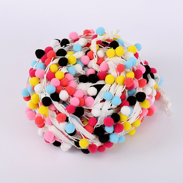 Kolorowa koronka Pom Pom Fluff - 2 jardy, piłka wstążka perła, akcesoria rękodzieła DIY - Wianko - 13