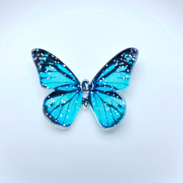 Figurka motyla 3D z żywicy - 10 sztuk, mieszane kolory, do księgi gości, DIY akcesoria - Wianko - 6