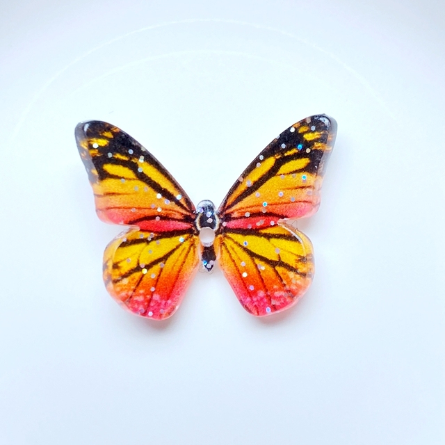 Figurka motyla 3D z żywicy - 10 sztuk, mieszane kolory, do księgi gości, DIY akcesoria - Wianko - 5