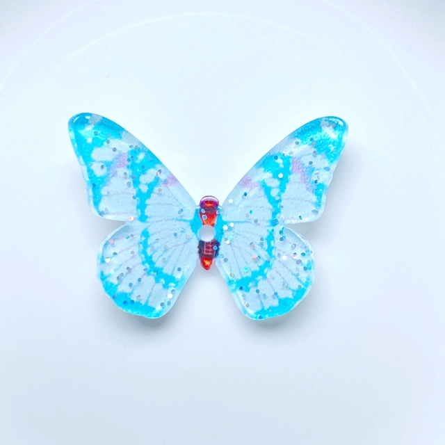 Figurka motyla 3D z żywicy - 10 sztuk, mieszane kolory, do księgi gości, DIY akcesoria - Wianko - 4