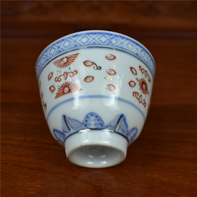 Zestaw 4 ręcznie wykonanych porcelanowych filiżanek na herbatę Jingdezhen Retro - Wianko - 3
