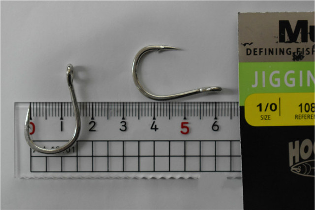 Mustad 10881 Jigging - 3 paczki haczyków stalowych wysokowęglowych do wędkarstwa morskiego - duże, kolczaste z otworem do Squid Carp Hardbait Hook Peche - Wianko - 3