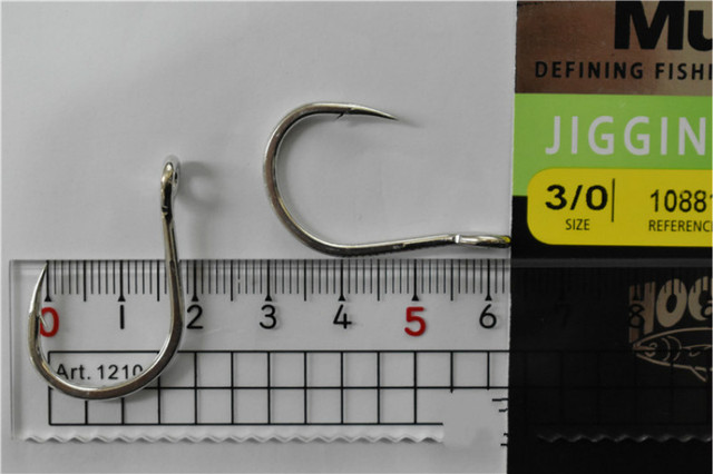 Mustad 10881 Jigging - 3 paczki haczyków stalowych wysokowęglowych do wędkarstwa morskiego - duże, kolczaste z otworem do Squid Carp Hardbait Hook Peche - Wianko - 4