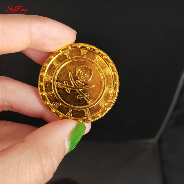 Złote monety z tworzywa sztucznego - zestaw 50/100 szt. w stylu Vintage, świetne jako fałszywe skarby na imprezy tematyczne - Wianko - 15