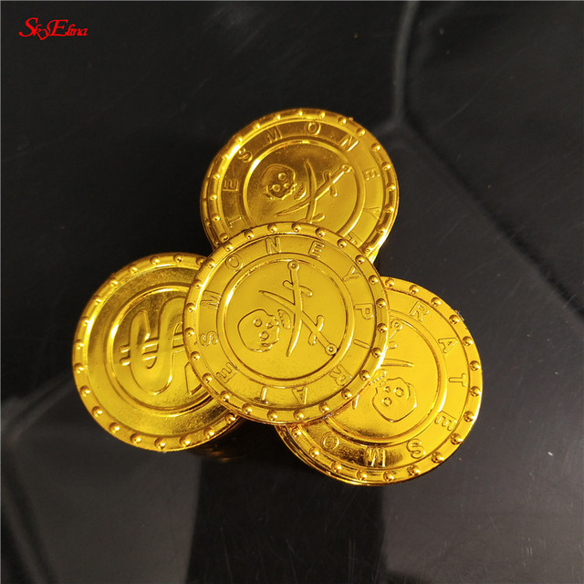 Złote monety z tworzywa sztucznego - zestaw 50/100 szt. w stylu Vintage, świetne jako fałszywe skarby na imprezy tematyczne - Wianko - 10