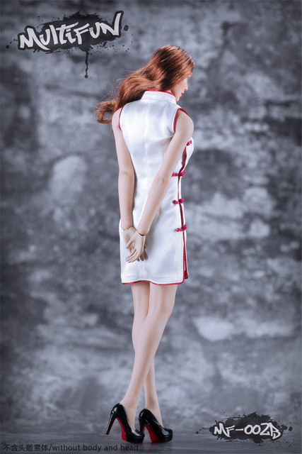 Figurka kobieca w stroju qipao, skala 1/6, czarno-czerwono-biała - Wianko - 9