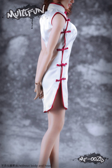 Figurka kobieca w stroju qipao, skala 1/6, czarno-czerwono-biała - Wianko - 8