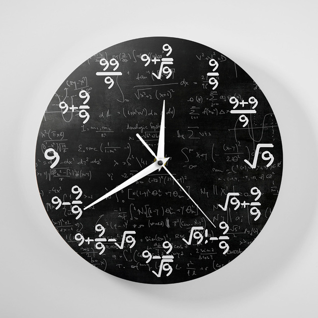 Zegar ścienne ścienny Dziewiątek Matematyka - nowoczesny z równaniami matematycznymi i sformułowaniami matematycznymi - Wianko - 26