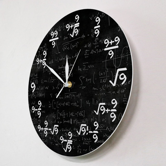 Zegar ścienne ścienny Dziewiątek Matematyka - nowoczesny z równaniami matematycznymi i sformułowaniami matematycznymi - Wianko - 13