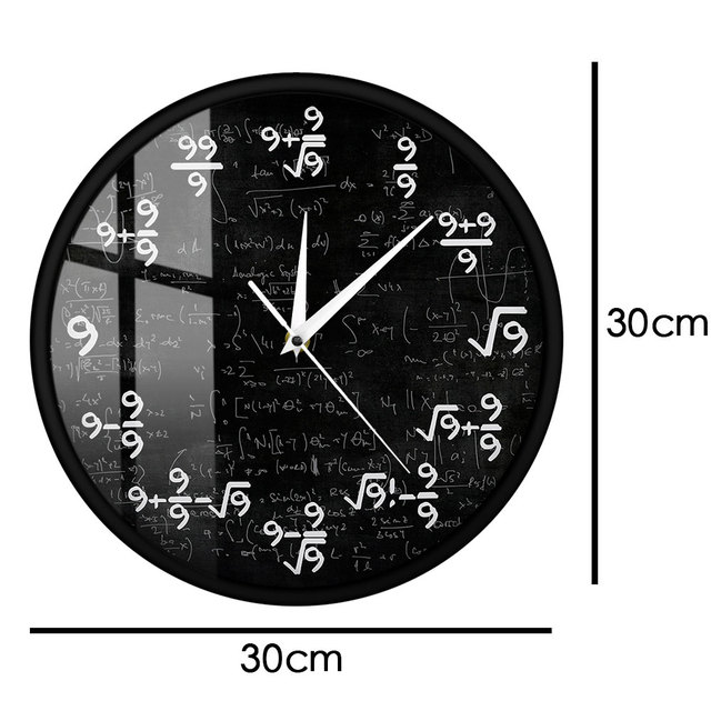 Zegar ścienne ścienny Dziewiątek Matematyka - nowoczesny z równaniami matematycznymi i sformułowaniami matematycznymi - Wianko - 11