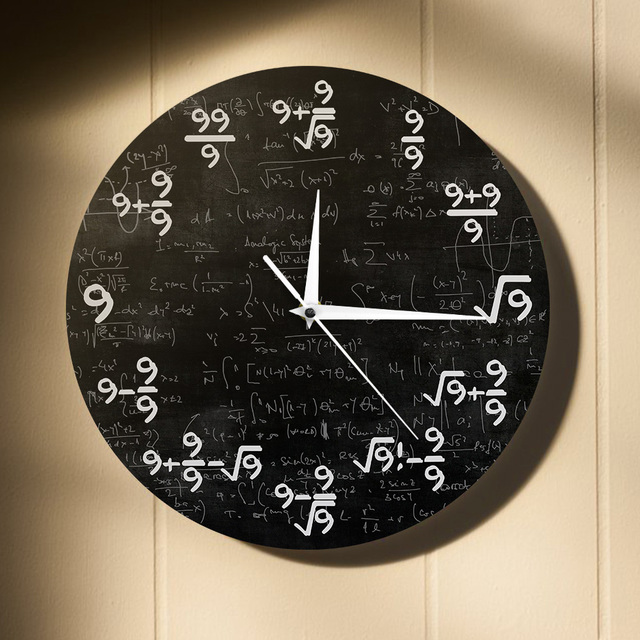 Zegar ścienne ścienny Dziewiątek Matematyka - nowoczesny z równaniami matematycznymi i sformułowaniami matematycznymi - Wianko - 27