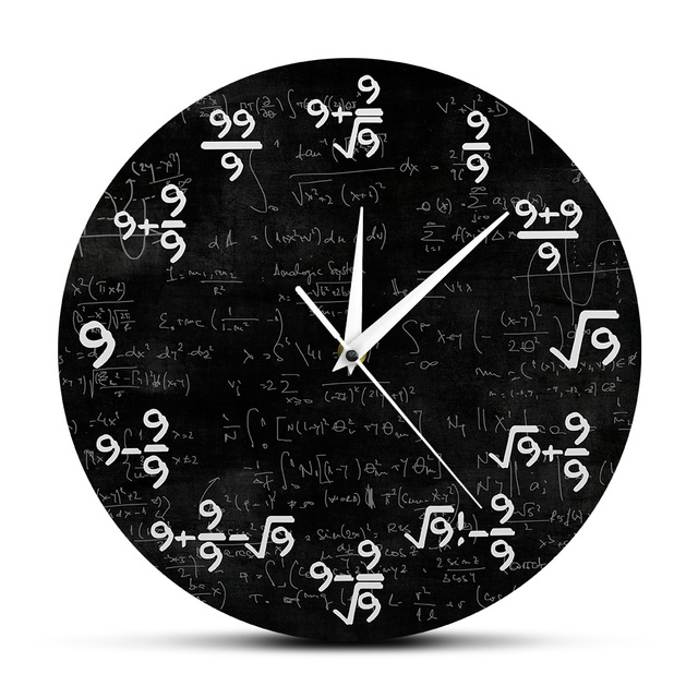 Zegar ścienne ścienny Dziewiątek Matematyka - nowoczesny z równaniami matematycznymi i sformułowaniami matematycznymi - Wianko - 12