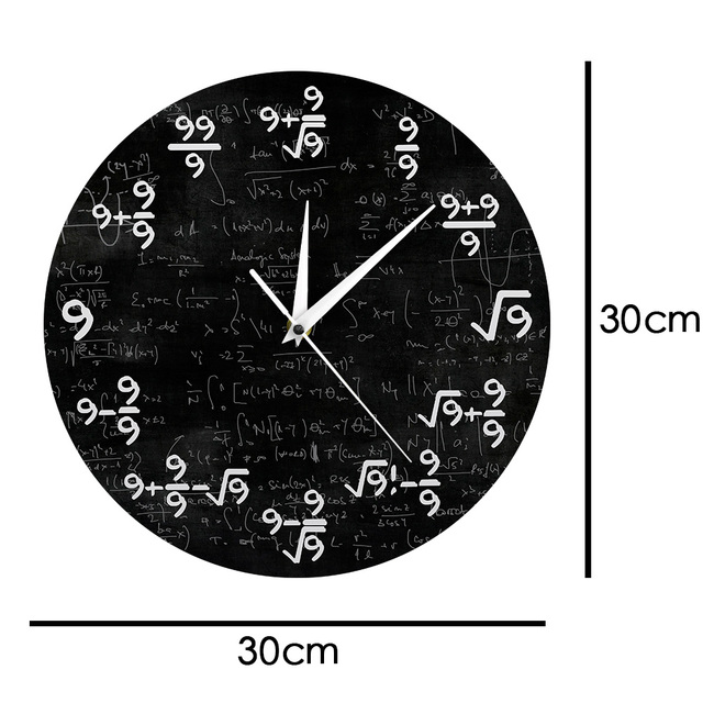 Zegar ścienne ścienny Dziewiątek Matematyka - nowoczesny z równaniami matematycznymi i sformułowaniami matematycznymi - Wianko - 10