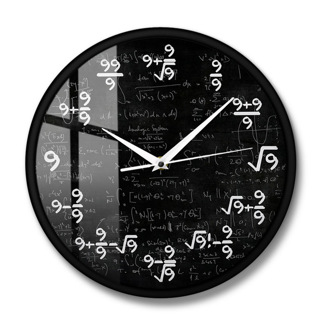 Zegar ścienne ścienny Dziewiątek Matematyka - nowoczesny z równaniami matematycznymi i sformułowaniami matematycznymi - Wianko - 14