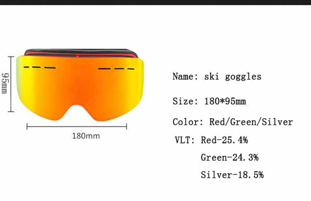 Gogle narciarskie męskie i damskie z podwójnymi soczewkami przeciwmgielnymi UV400 - Wianko - 3