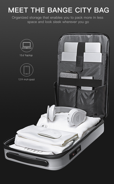 BANGE plecak wielofunkcyjny z pojemnością na laptopa i wodoodpornym materiałem - Wianko - 10