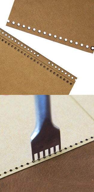 Zestaw narzędzi do szycia skóry - handmade portfel, uniwersalny, krótki klip, wykrój, twardy papier pakowy - 11cm x 9.5cm - Wianko - 2