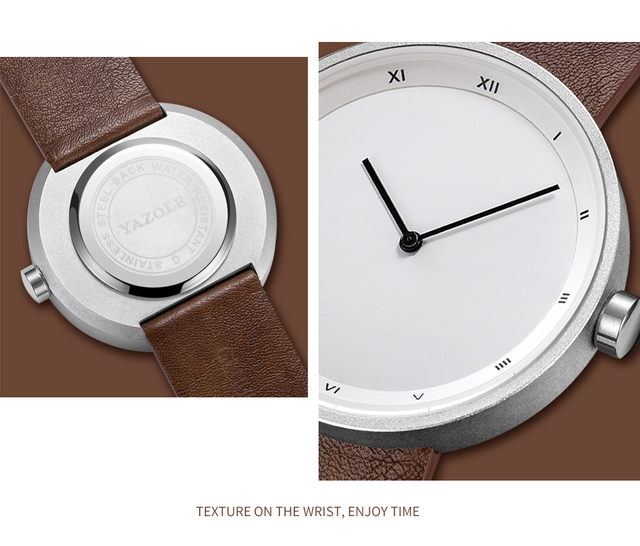 Zegarek męski YAZOLE - nowoczesny, prosty, kwarcowy, skórzany, wodoodporny - Reloj Hombre 2021 - Wianko - 11