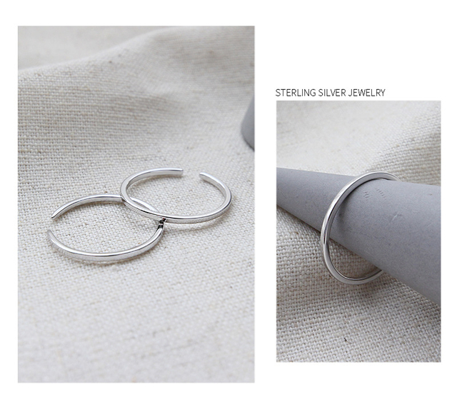 Pierścień minimalistyczny Kinel otwarty, regulowany, wykonany ze srebra 925 - Wianko - 9