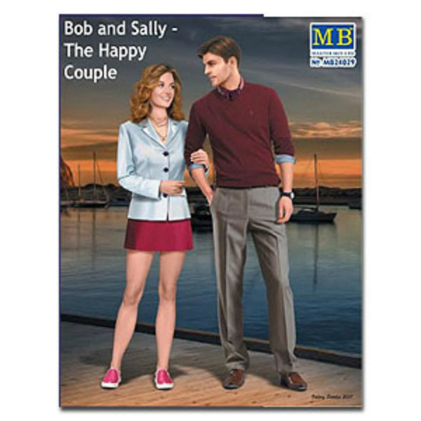 Zestaw do składania modeli 1/24 w skali Żywica Rysunek Happy Couple Bob i Sally - bezbarwna zabawka modelarska - Wianko - 1
