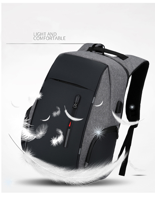 Mężczyźni i kobiety - wodoodporny plecak szkolny Mochila z zabezpieczeniem przeciw kradzieży dla laptopa 15.6-17 Cal z portem USB - Wianko - 13