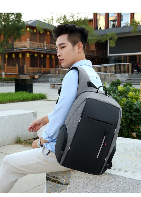 Mężczyźni i kobiety - wodoodporny plecak szkolny Mochila z zabezpieczeniem przeciw kradzieży dla laptopa 15.6-17 Cal z portem USB - Wianko - 28