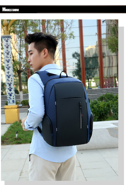 Mężczyźni i kobiety - wodoodporny plecak szkolny Mochila z zabezpieczeniem przeciw kradzieży dla laptopa 15.6-17 Cal z portem USB - Wianko - 15
